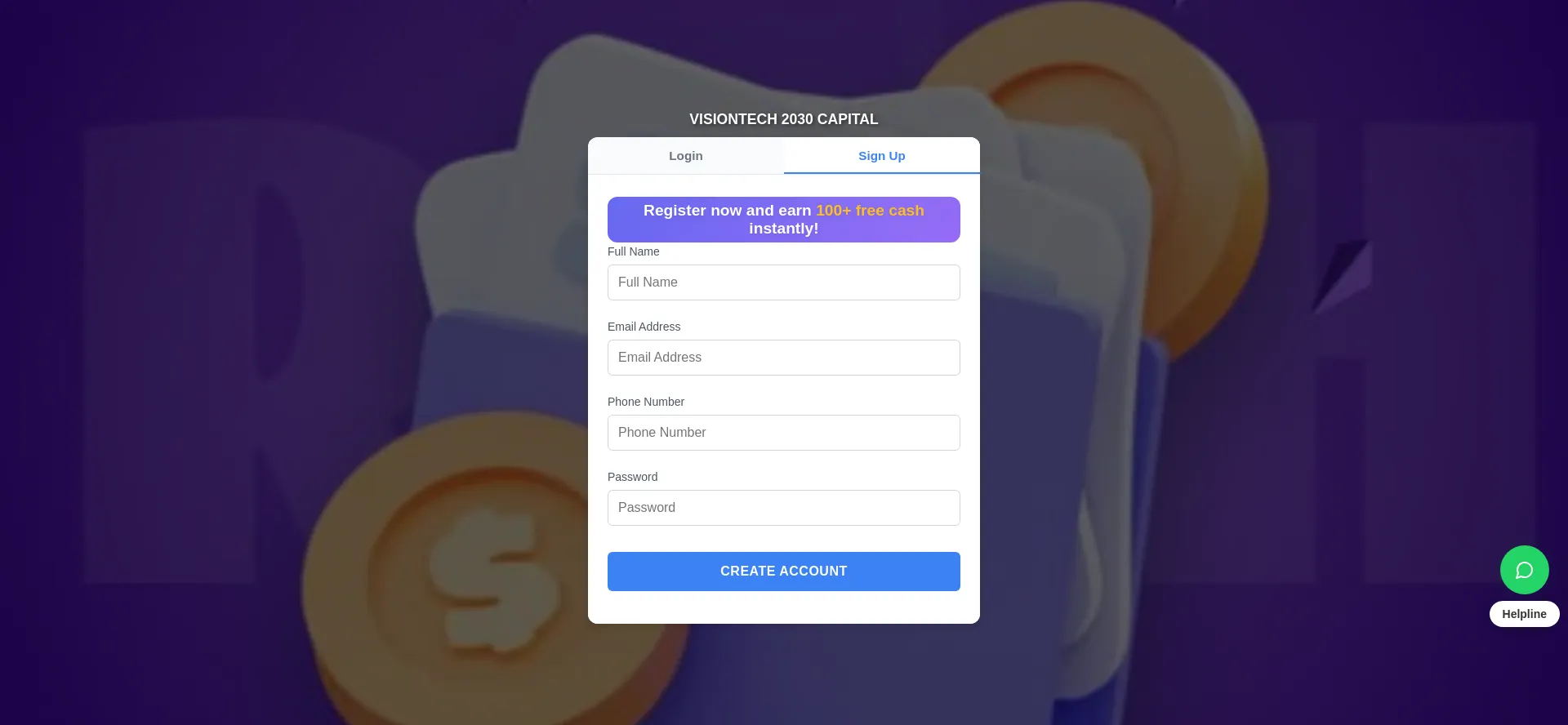 Website screenshot of Visiontech2030.com