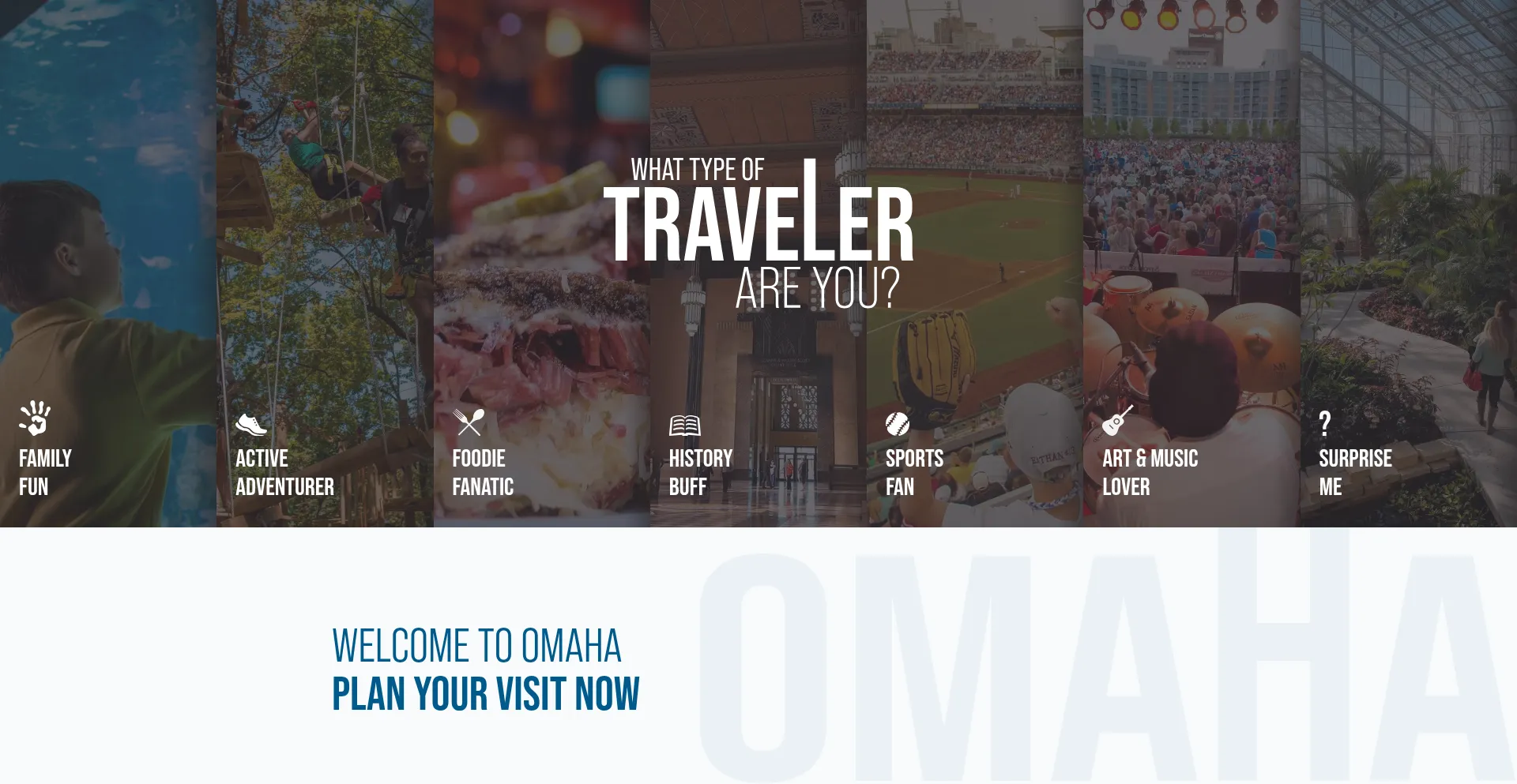 Website screenshot of Visitomaha.com