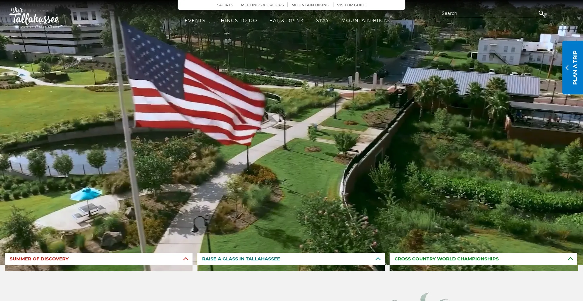 Website screenshot of Visittallahassee.com