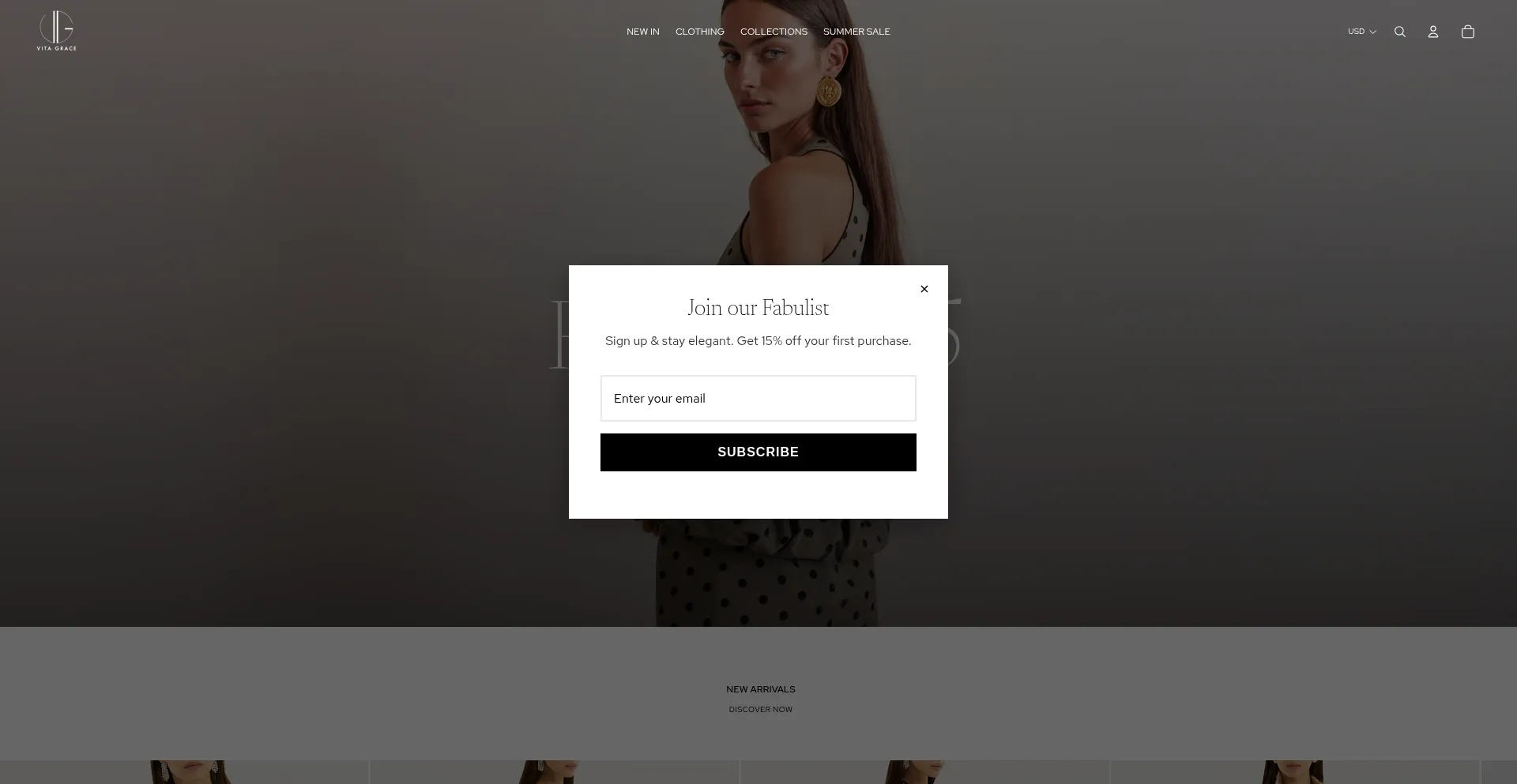 Website screenshot of Vitagrace.com