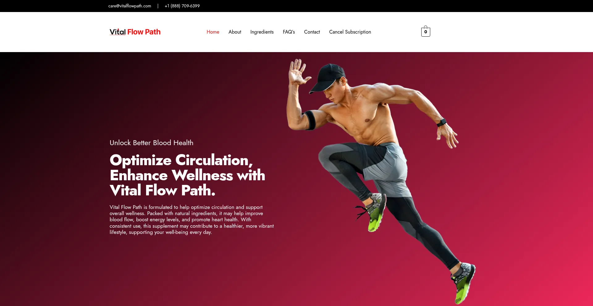 Website screenshot of Vitalflowpath.com