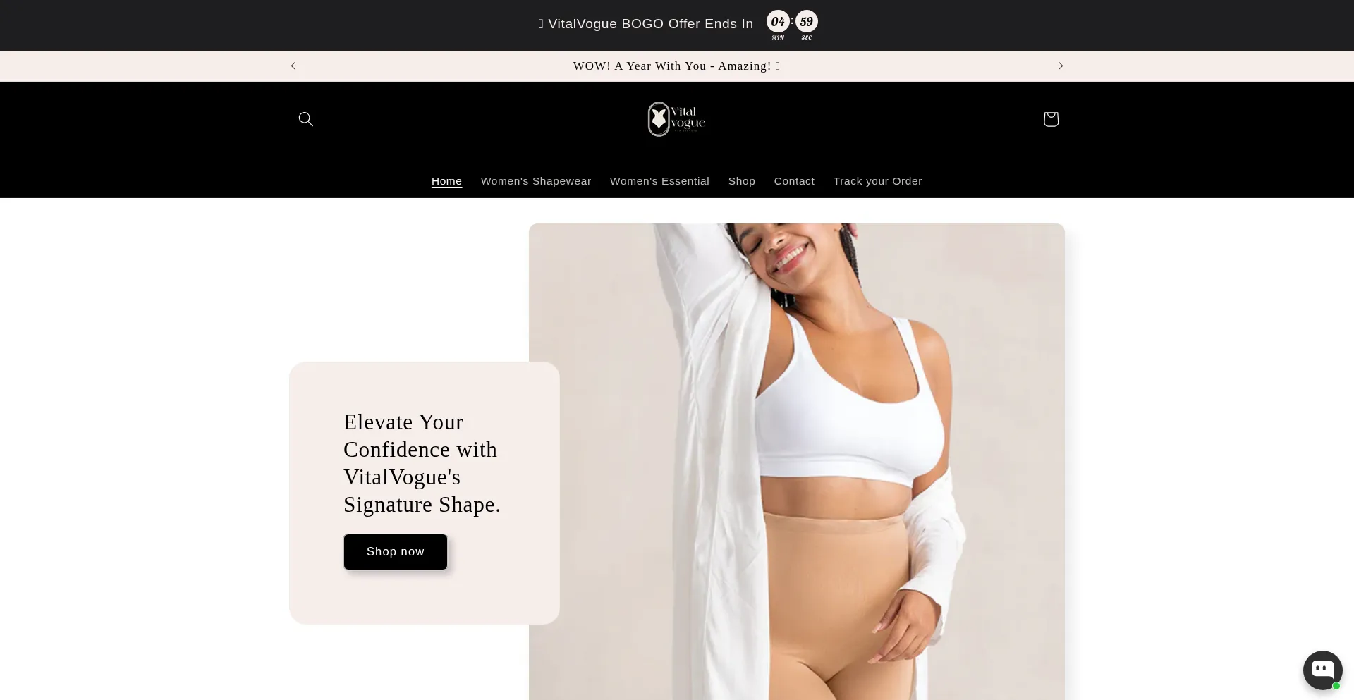 Website screenshot of Vitalvogue.in