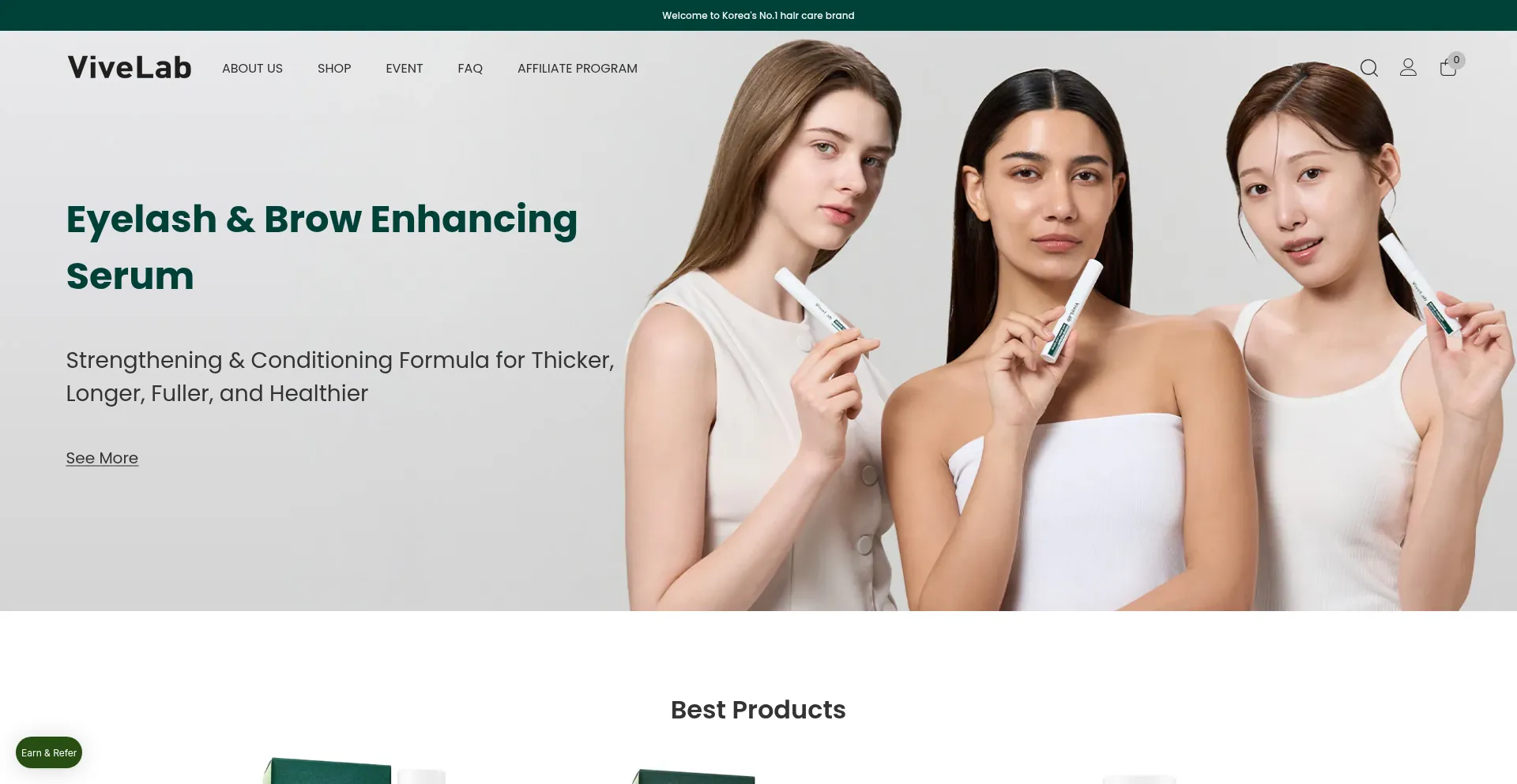 Website screenshot of Vivelab.shop