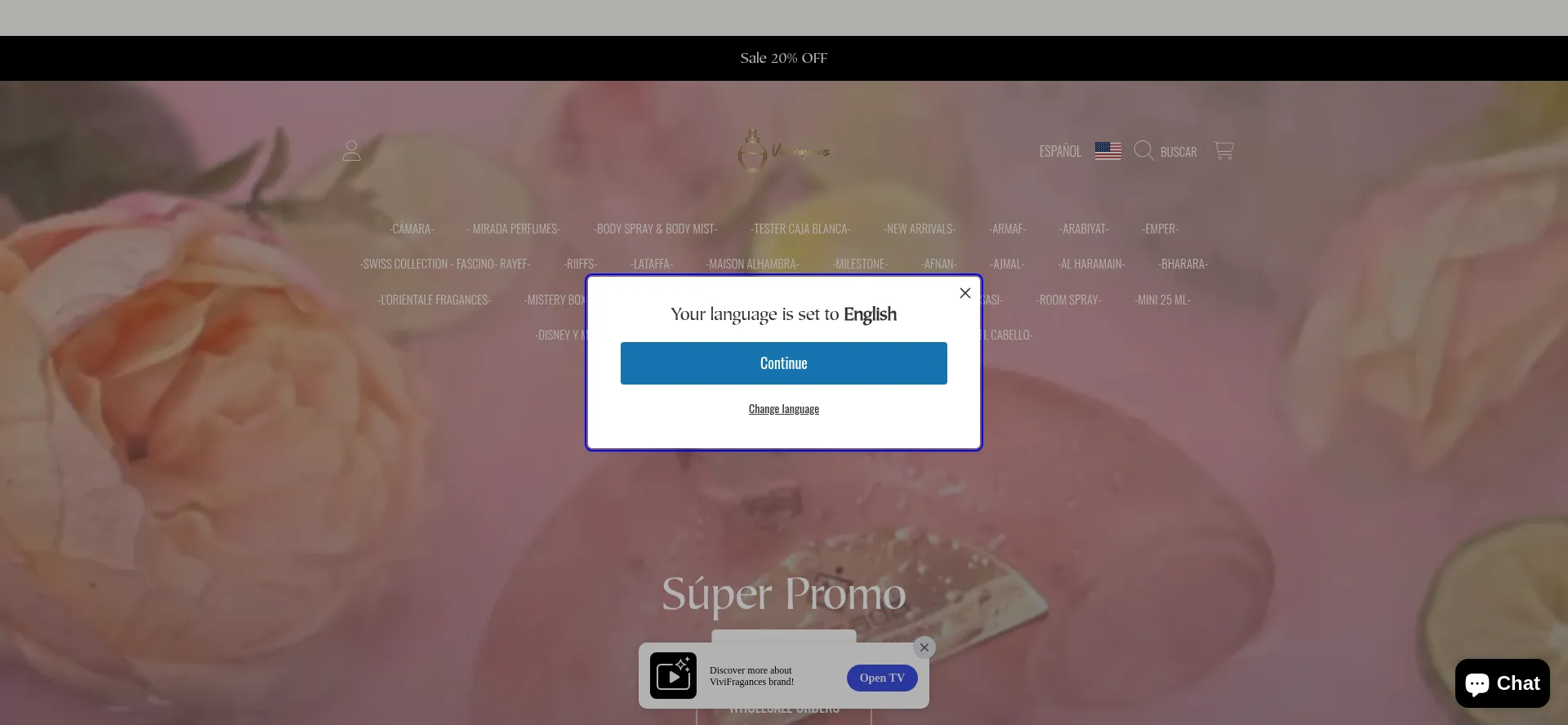 Website screenshot of Vivifragances.com