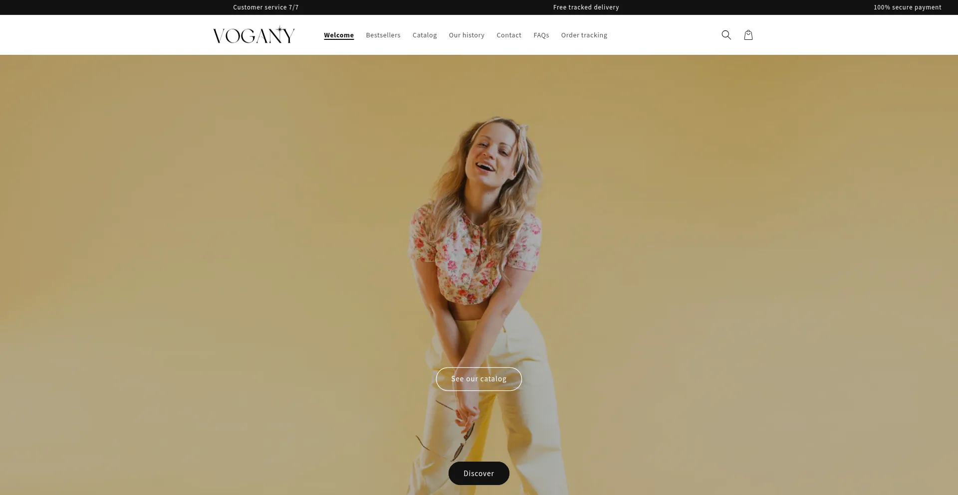 Website screenshot of Vogany.com