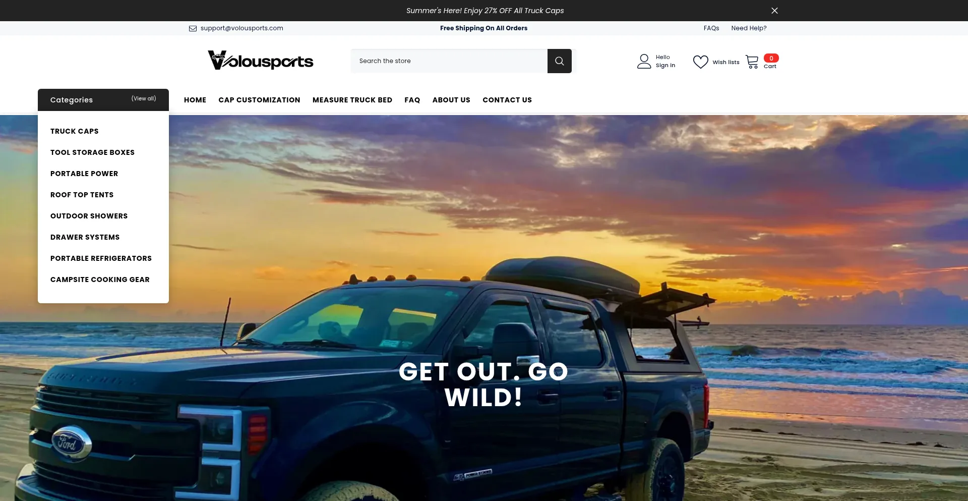 Website screenshot of Volousports.com