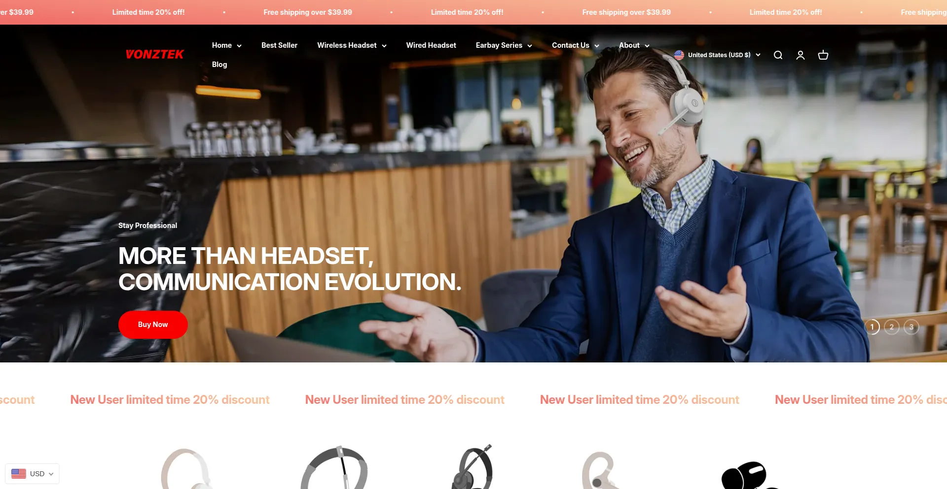Website screenshot of Vonztek.com