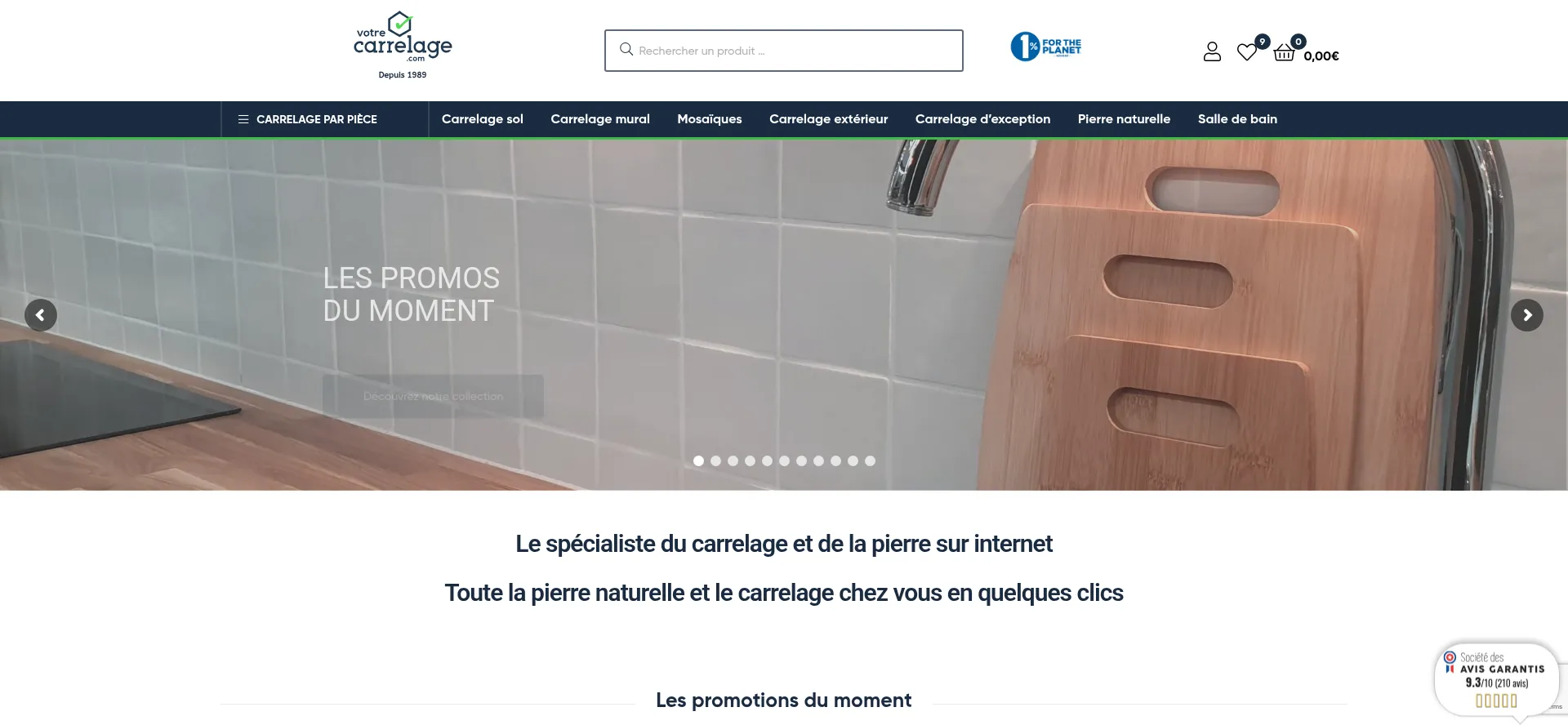 Website screenshot of Votrecarrelage.com