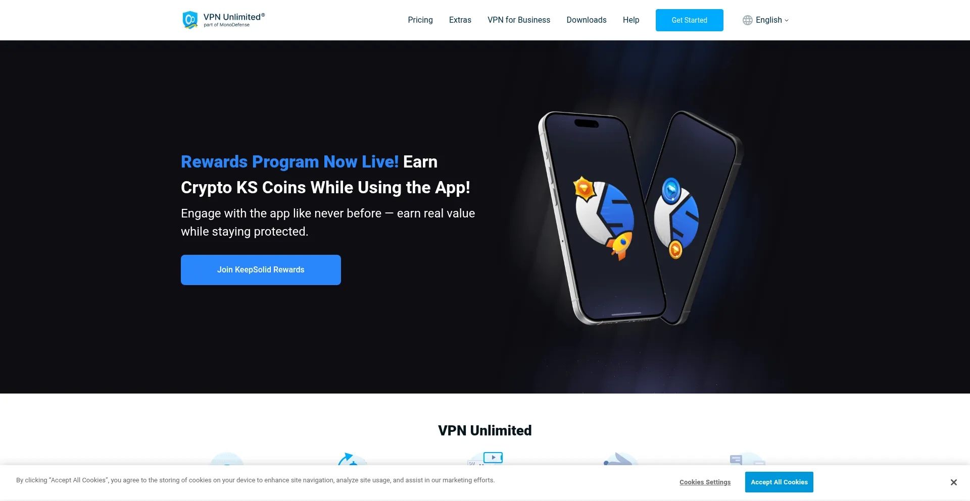 Website screenshot of Vpnunlimited.com