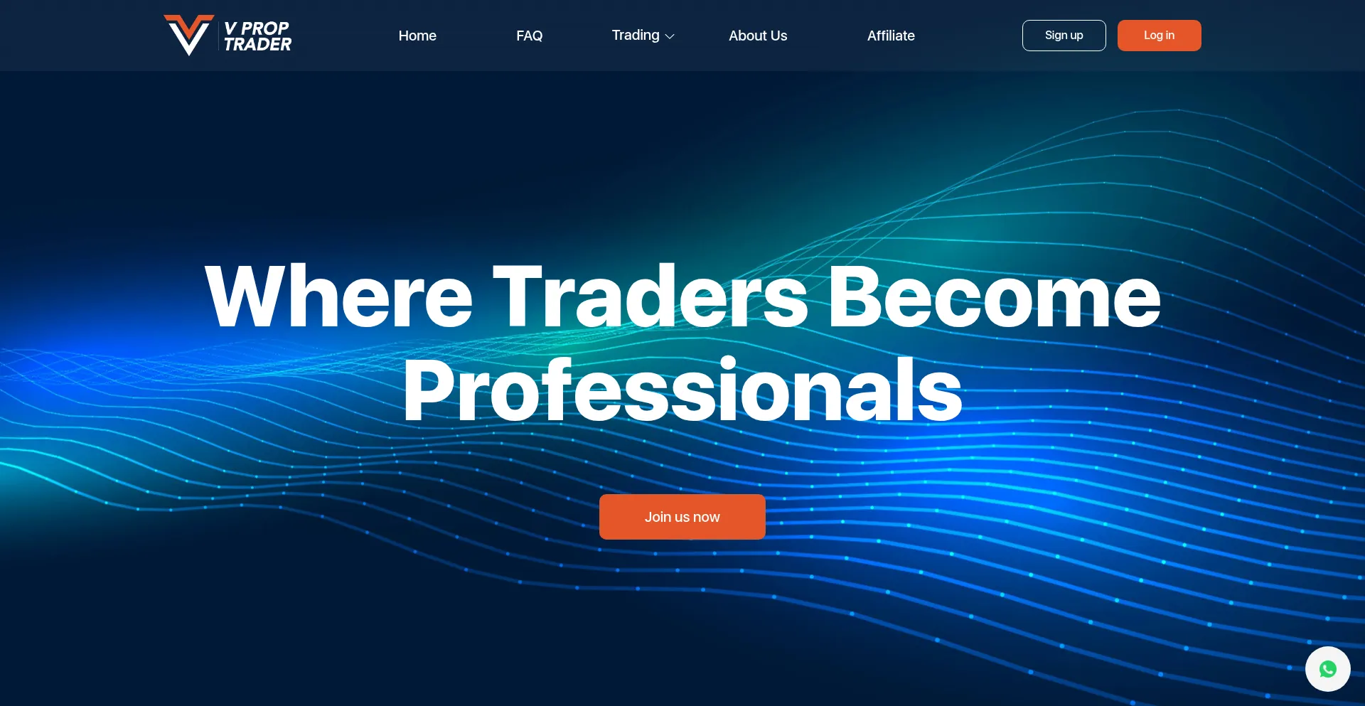 Website screenshot of Vproptrader.com