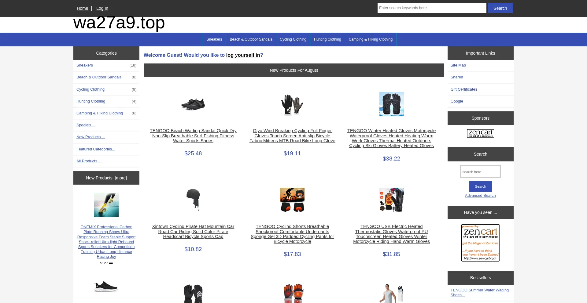 Website screenshot of Wa27a9.top