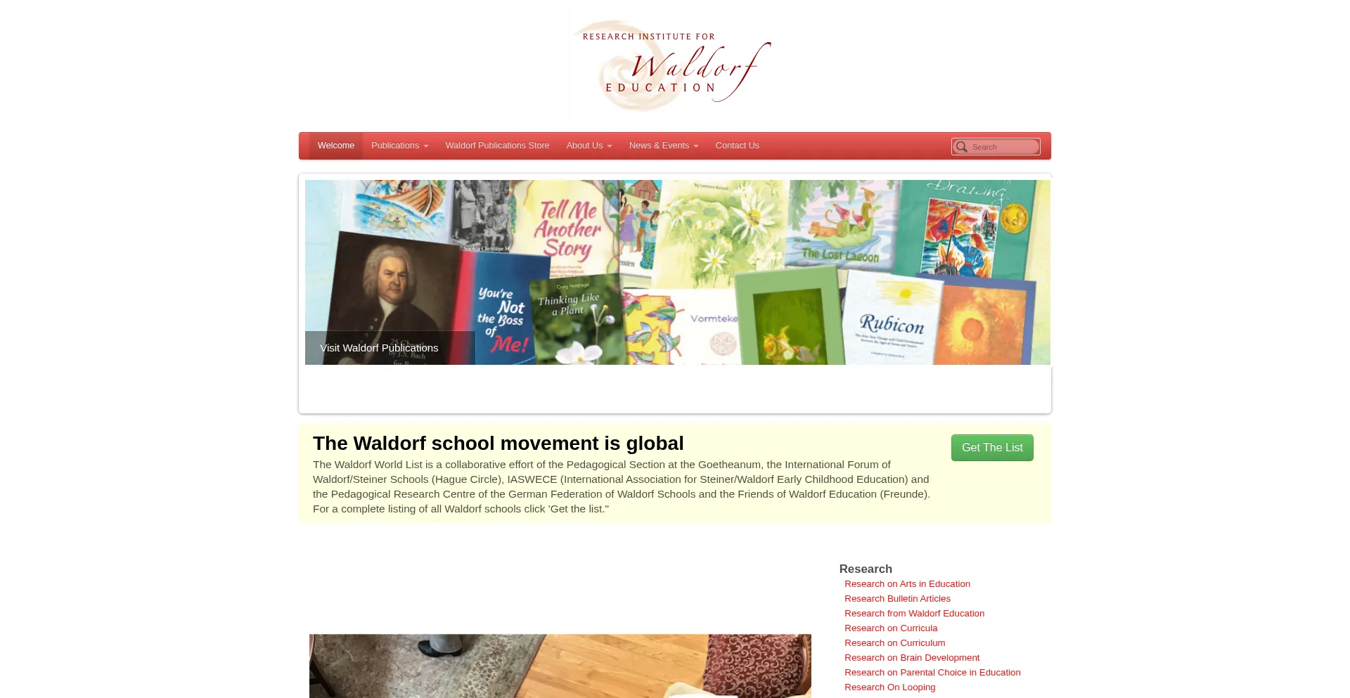Website screenshot of Waldorf-research.org