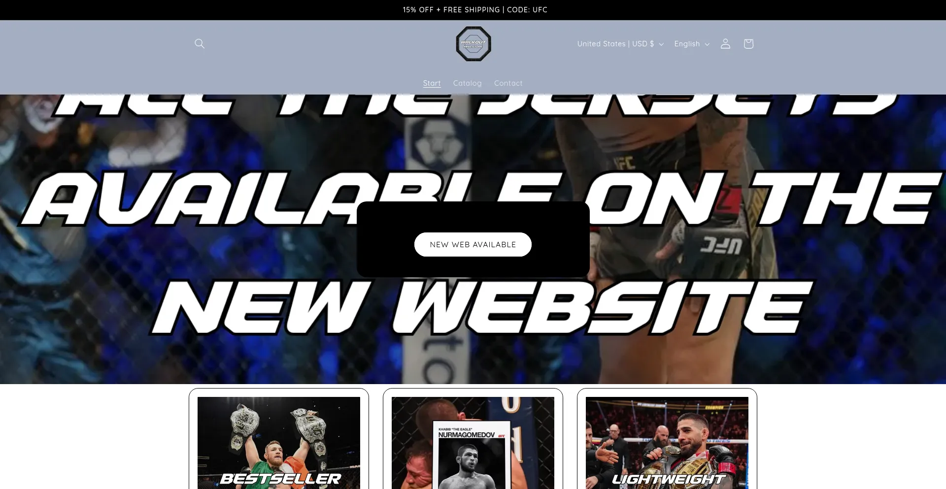 Website screenshot of Walkoutmma.com