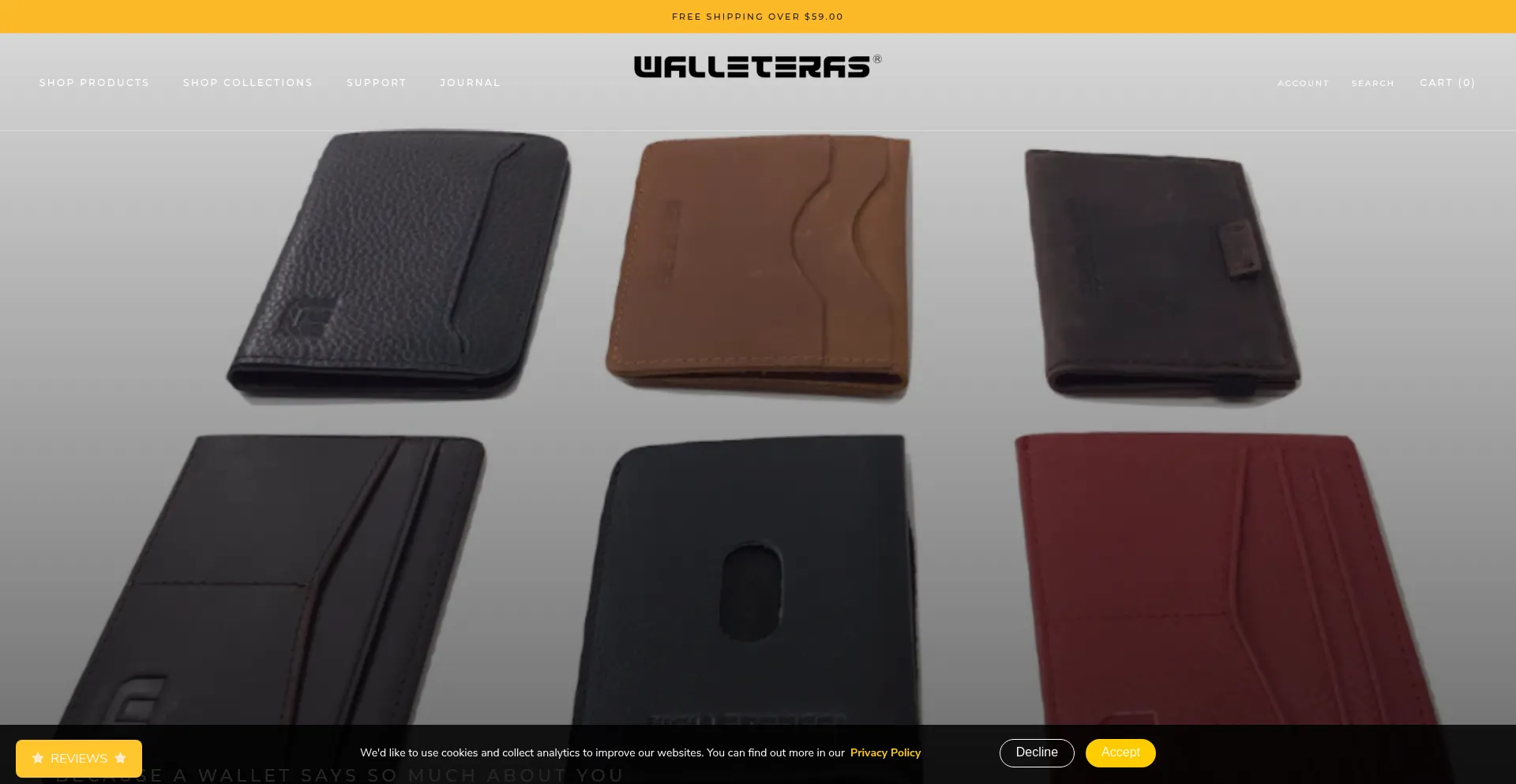 Website screenshot of Walleteras.com