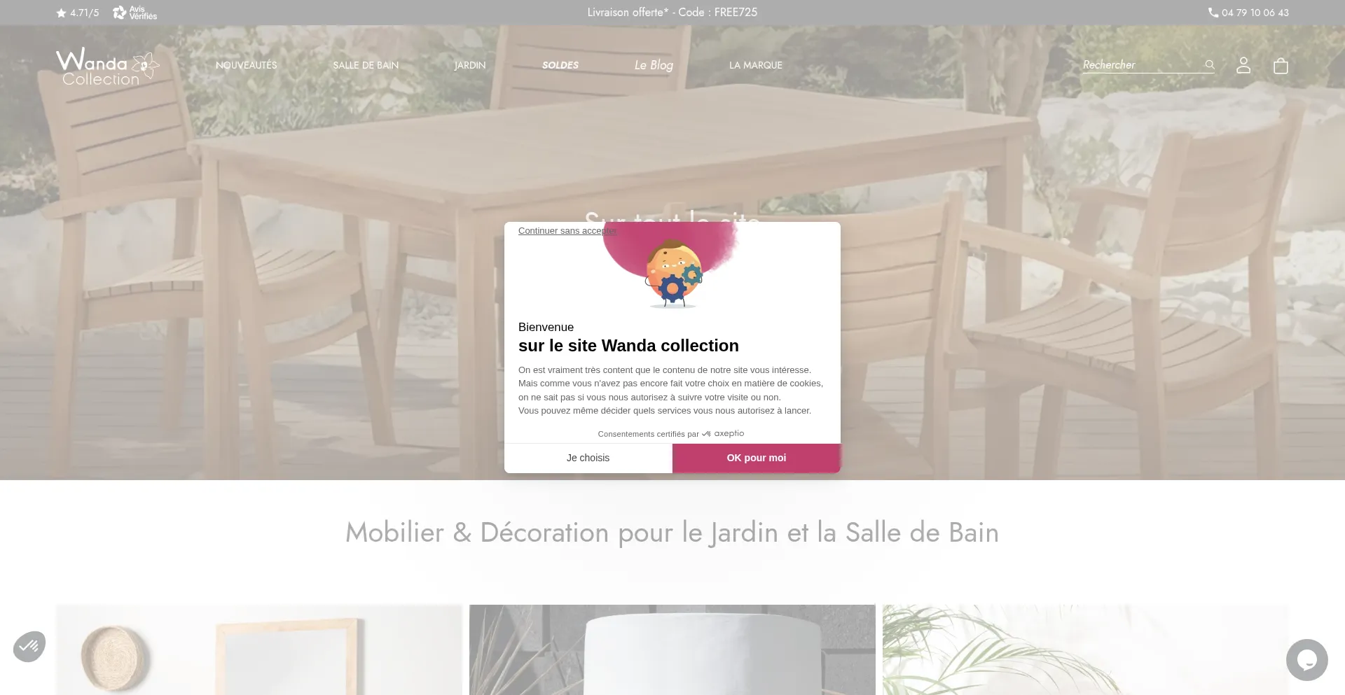Website screenshot of Wanda-collection.com