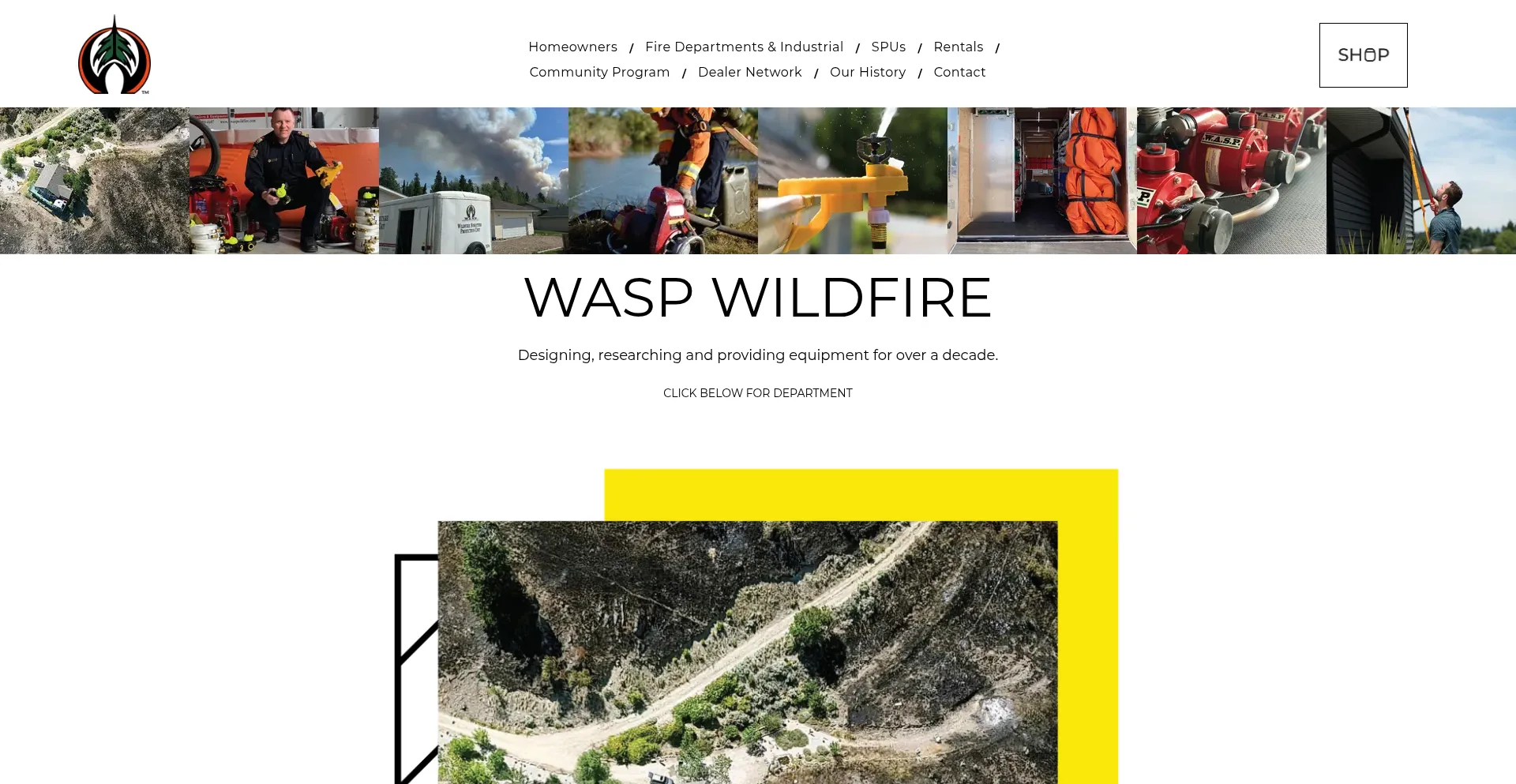 Website screenshot of Waspwildfire.com