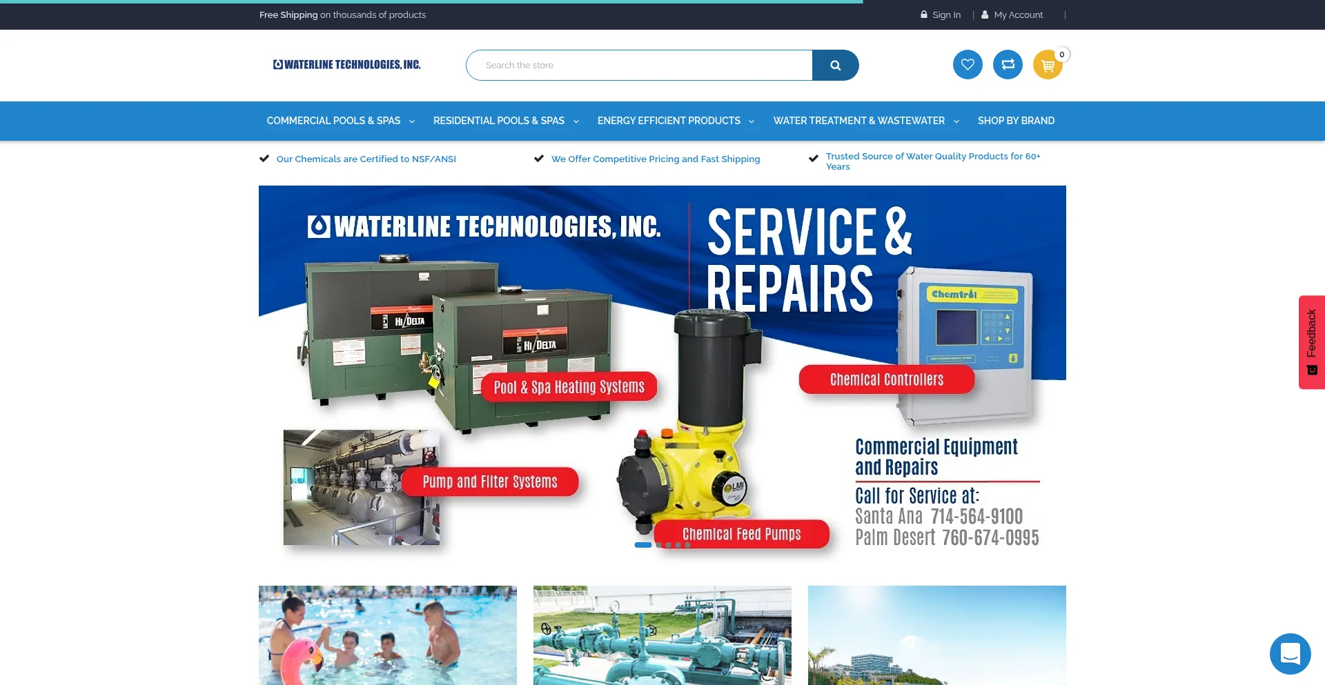 Website screenshot of Waterlinetechnologies.com