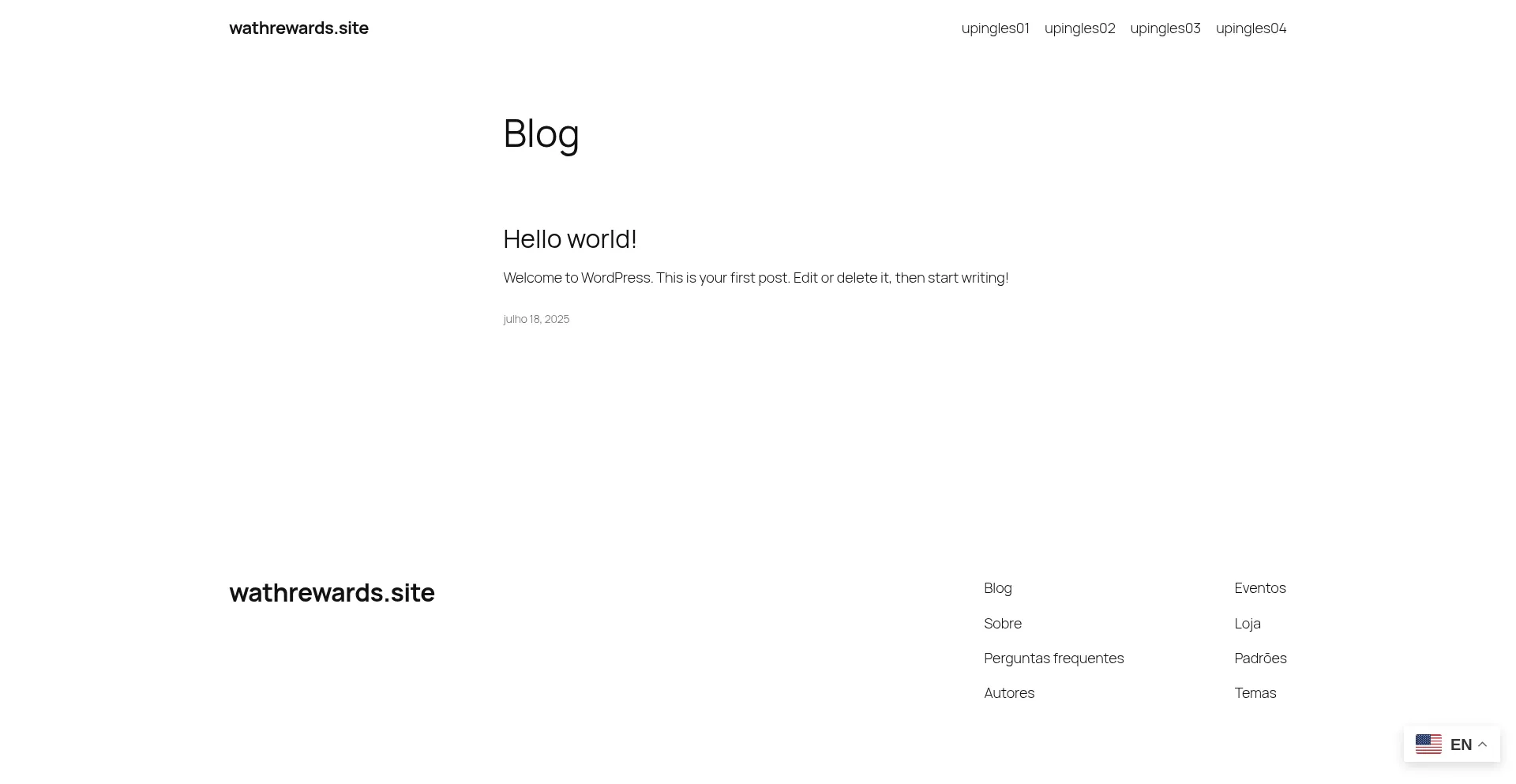 Website screenshot of Wathrewards.site