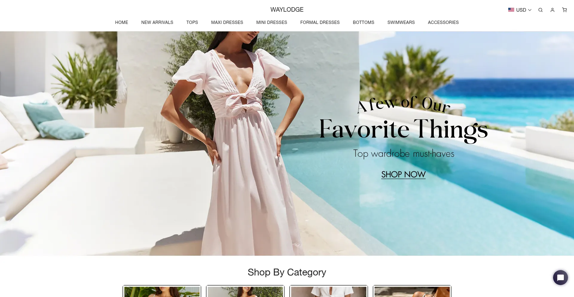 Website screenshot of Waylodge.com