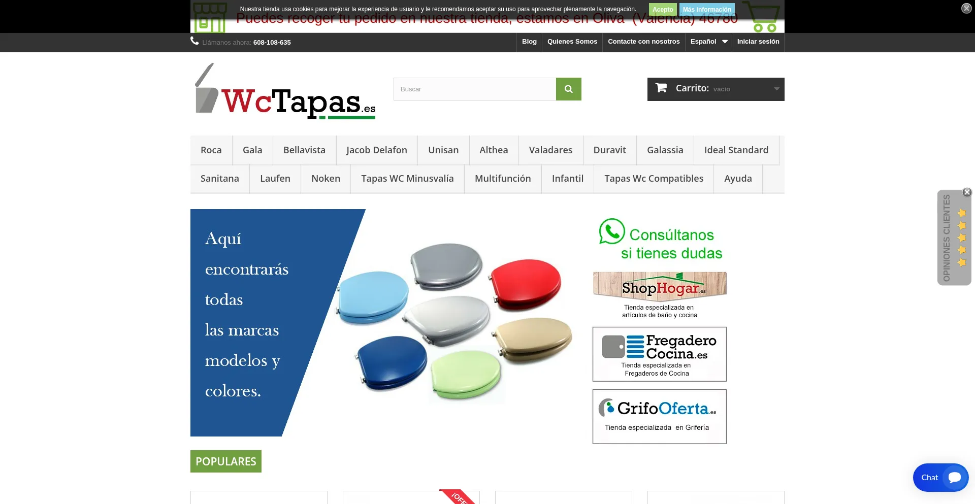 Website screenshot of Wctapas.es