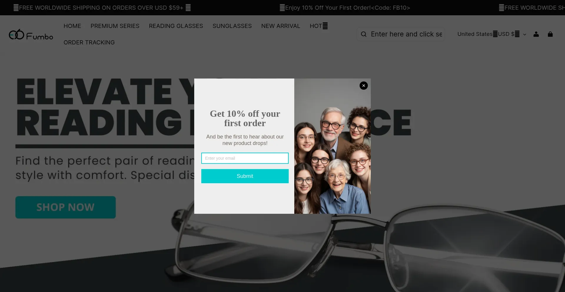 Website screenshot of Wearfumbo.com