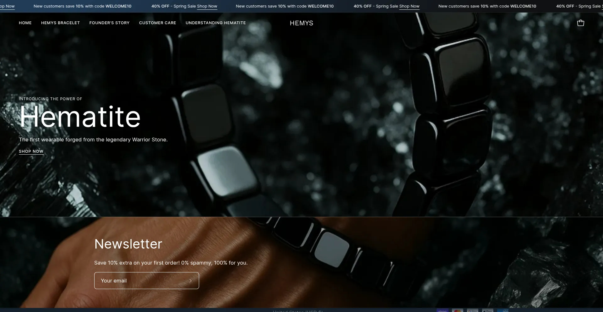 Website screenshot of Wearhemys.com