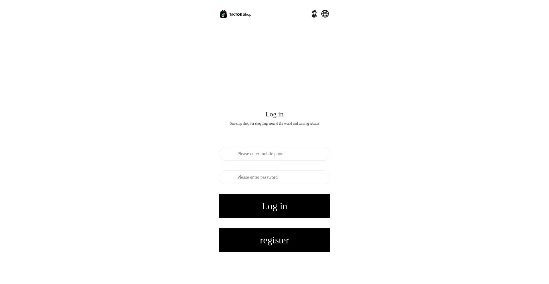 Website screenshot of Web.tiktokshop.repair