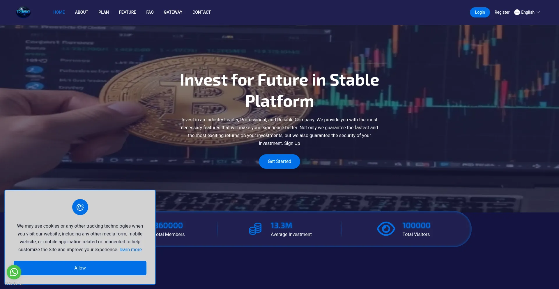 Website screenshot of Web.truvviax.com