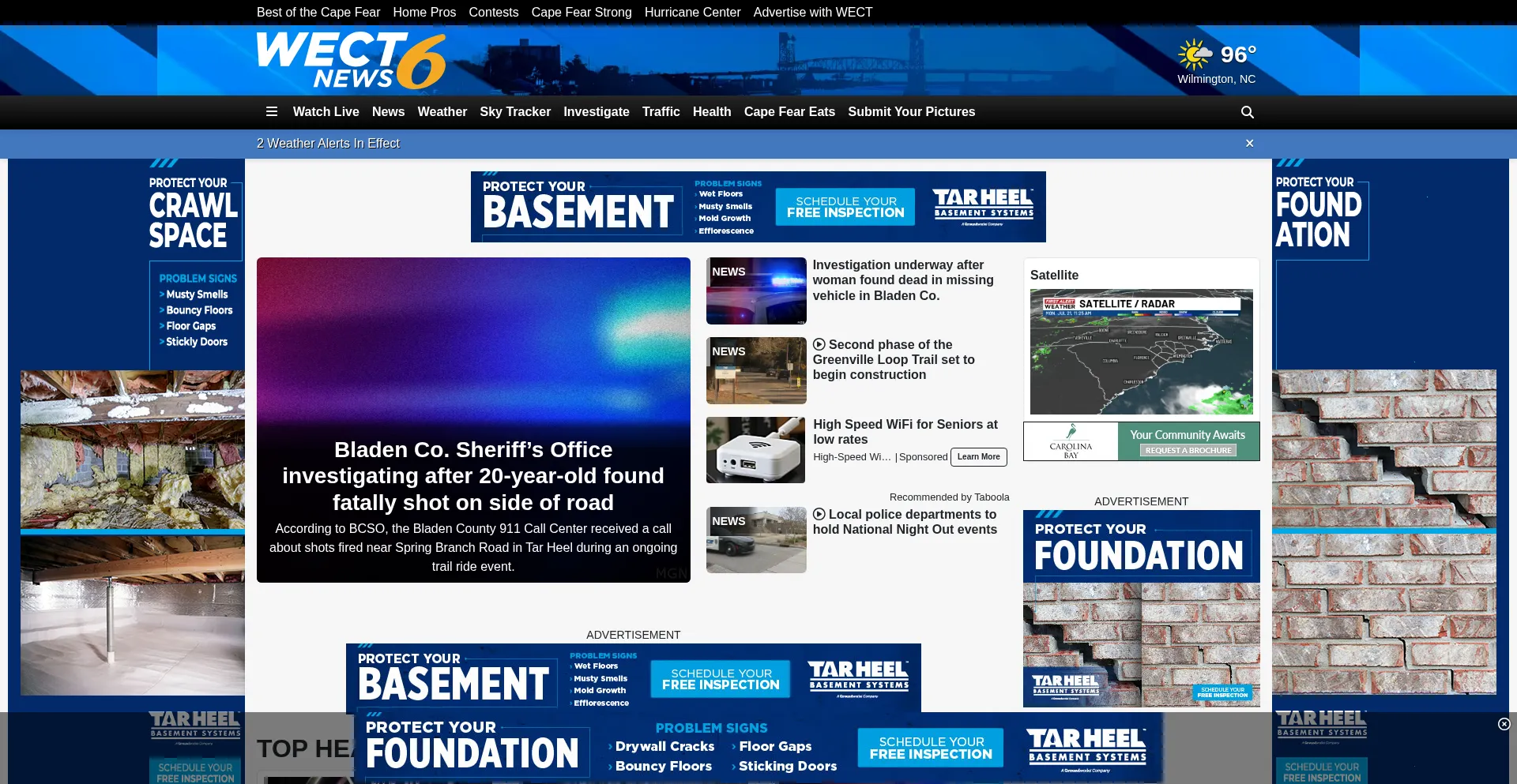 Website screenshot of Wect.com