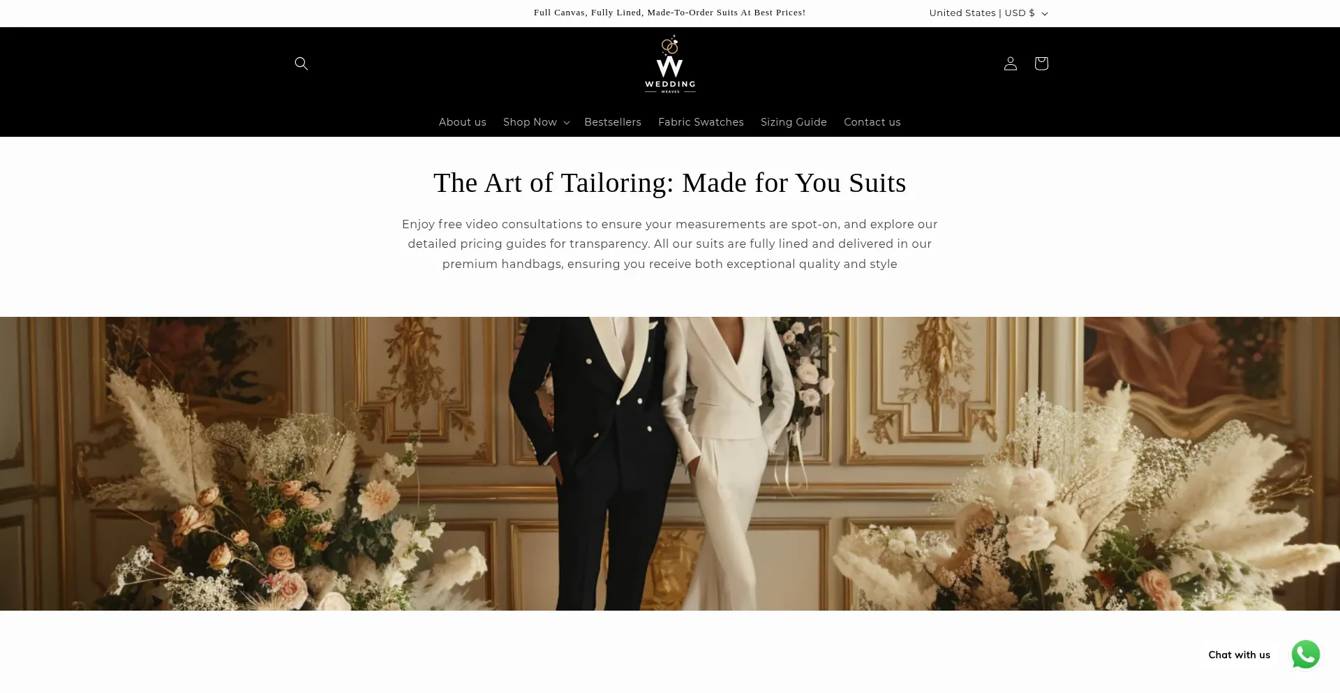 Website screenshot of Weddingweavesshop.com