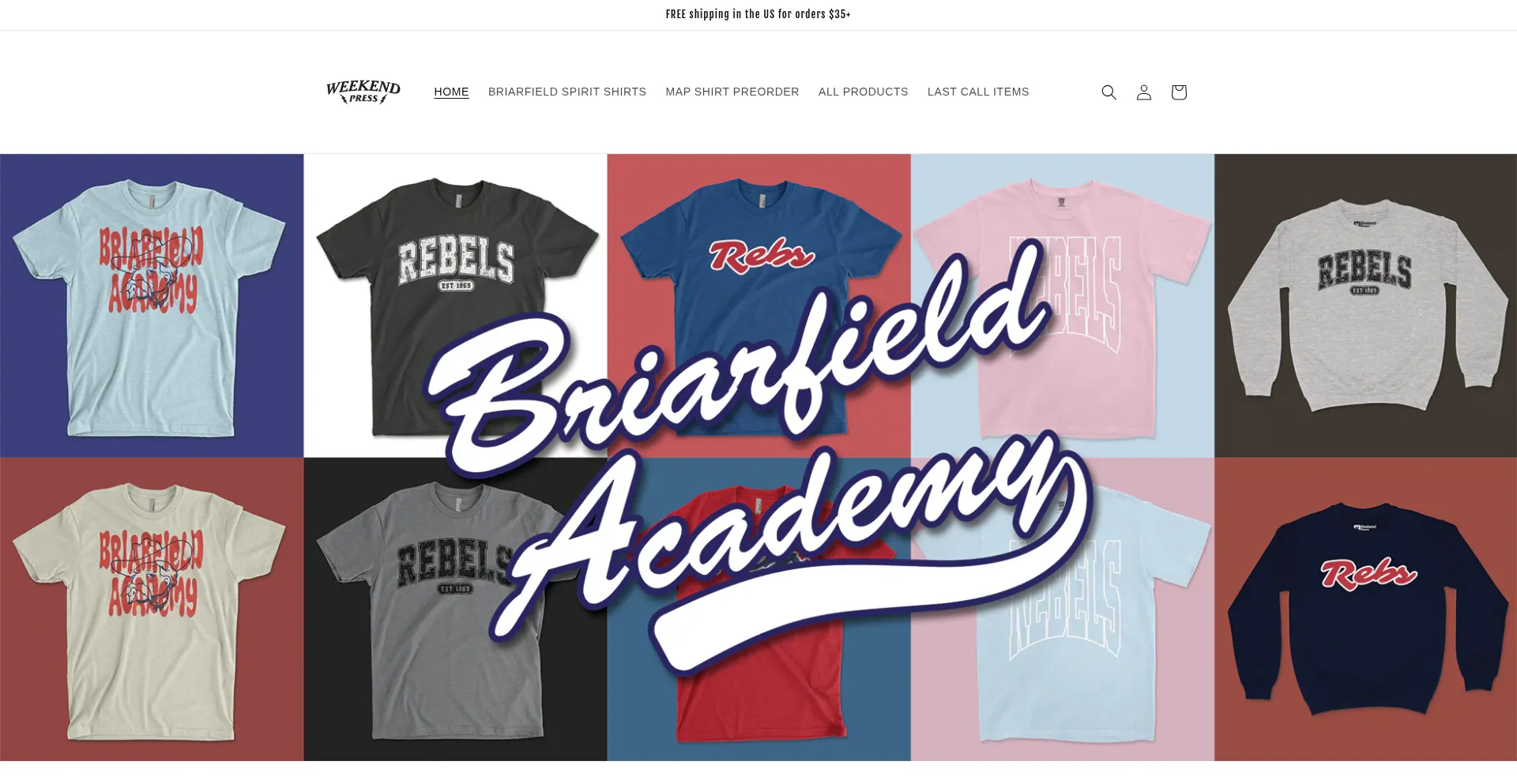 Website screenshot of Weekendpress.shop