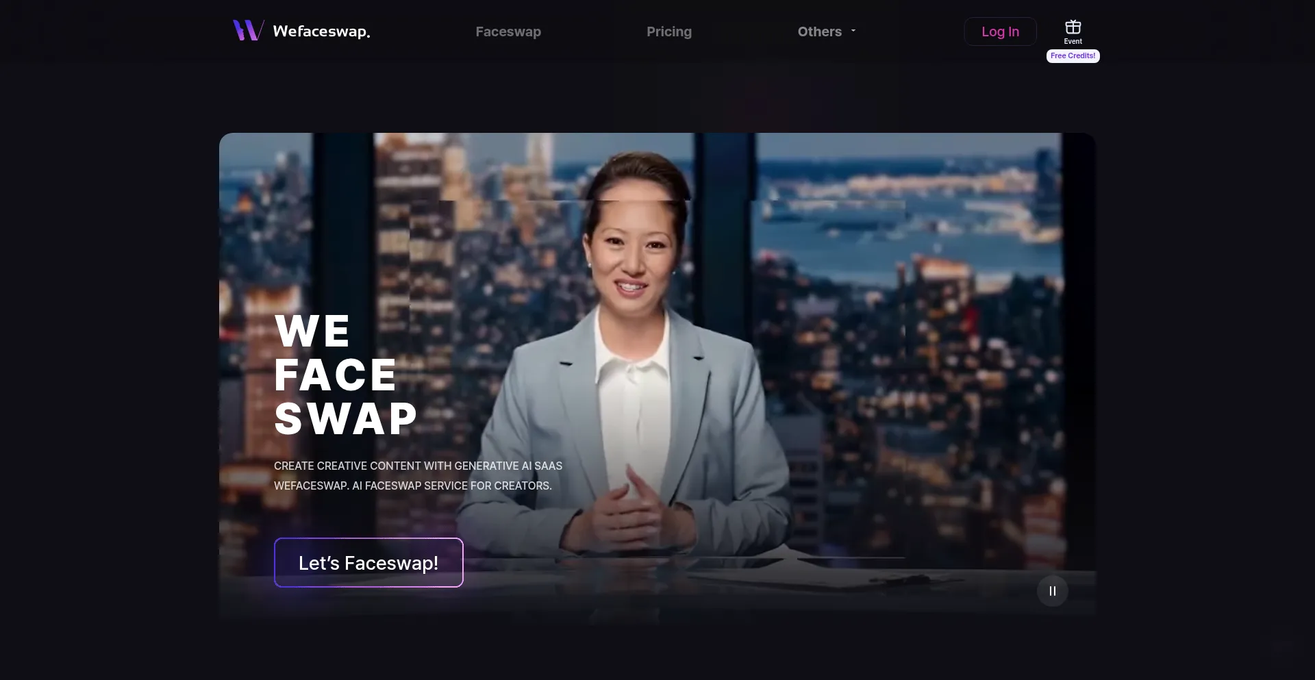 Website screenshot of Wefaceswap.com
