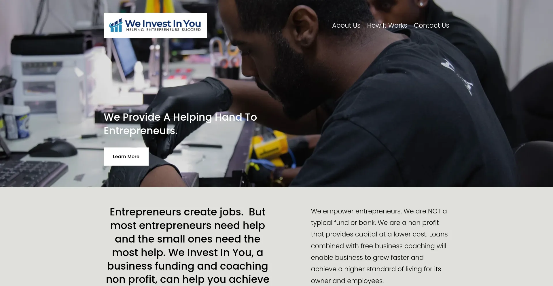 Website screenshot of Weinvestinyou.org