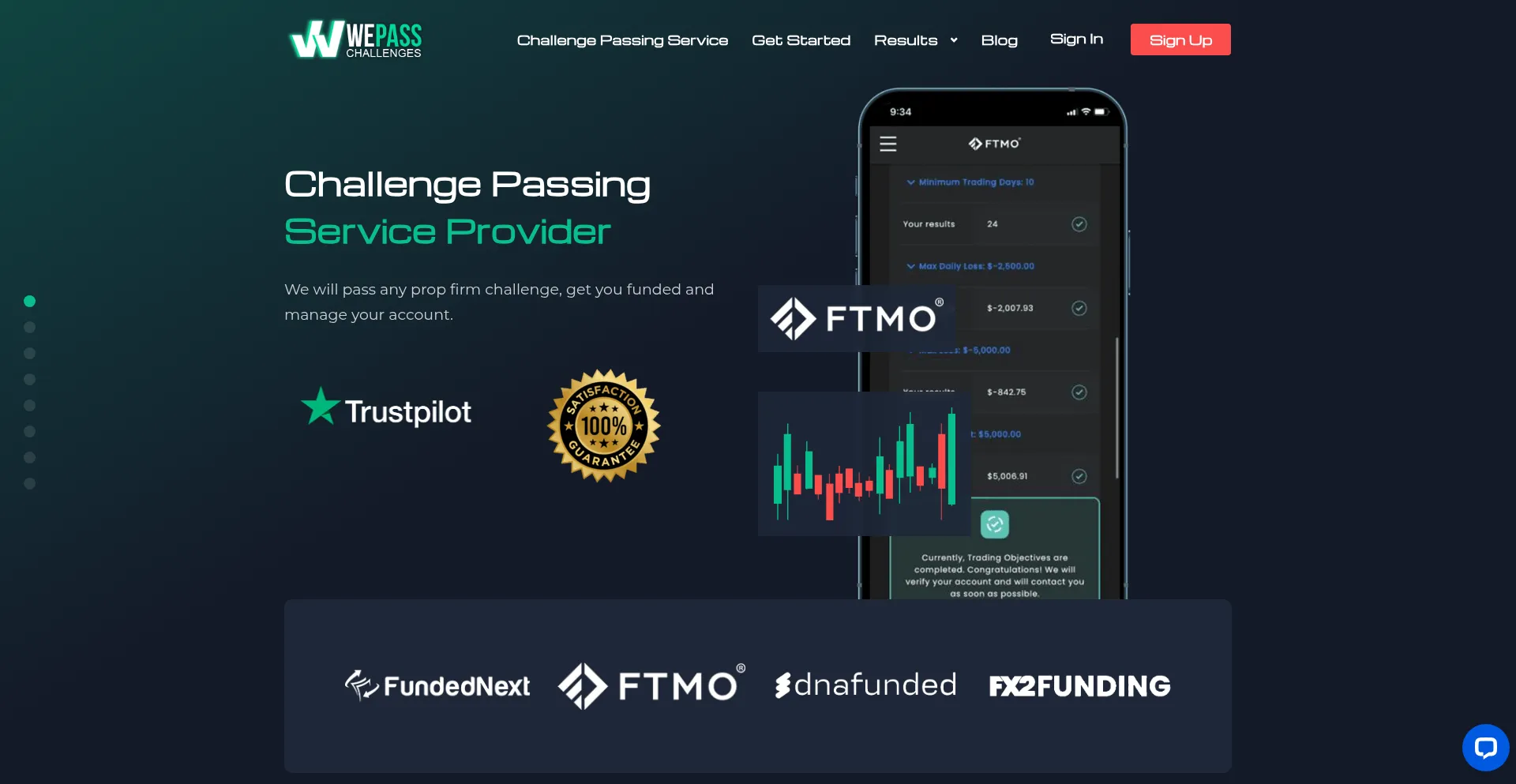 Website screenshot of Wepasschallenges.com
