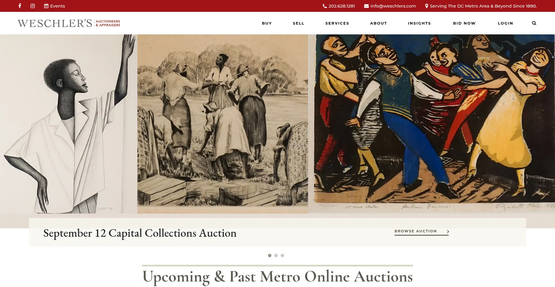 Website screenshot of Weschlers.com