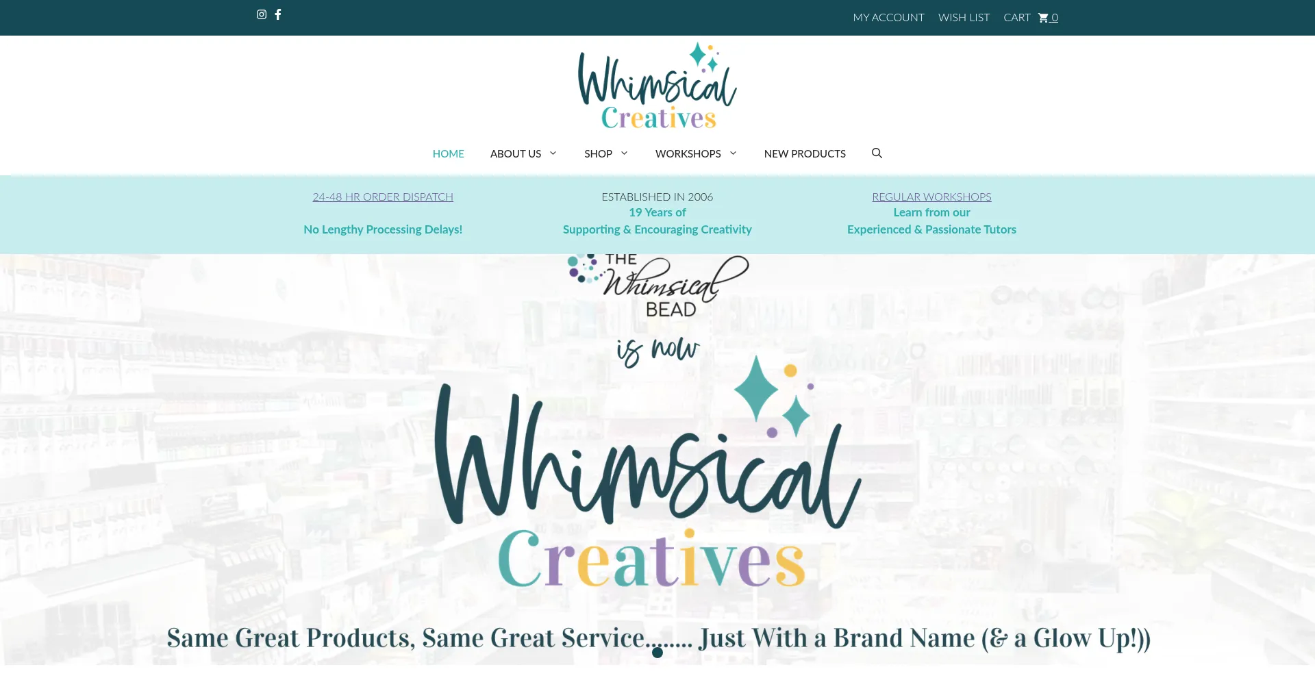 Website screenshot of Whimsicalcreatives.com.au
