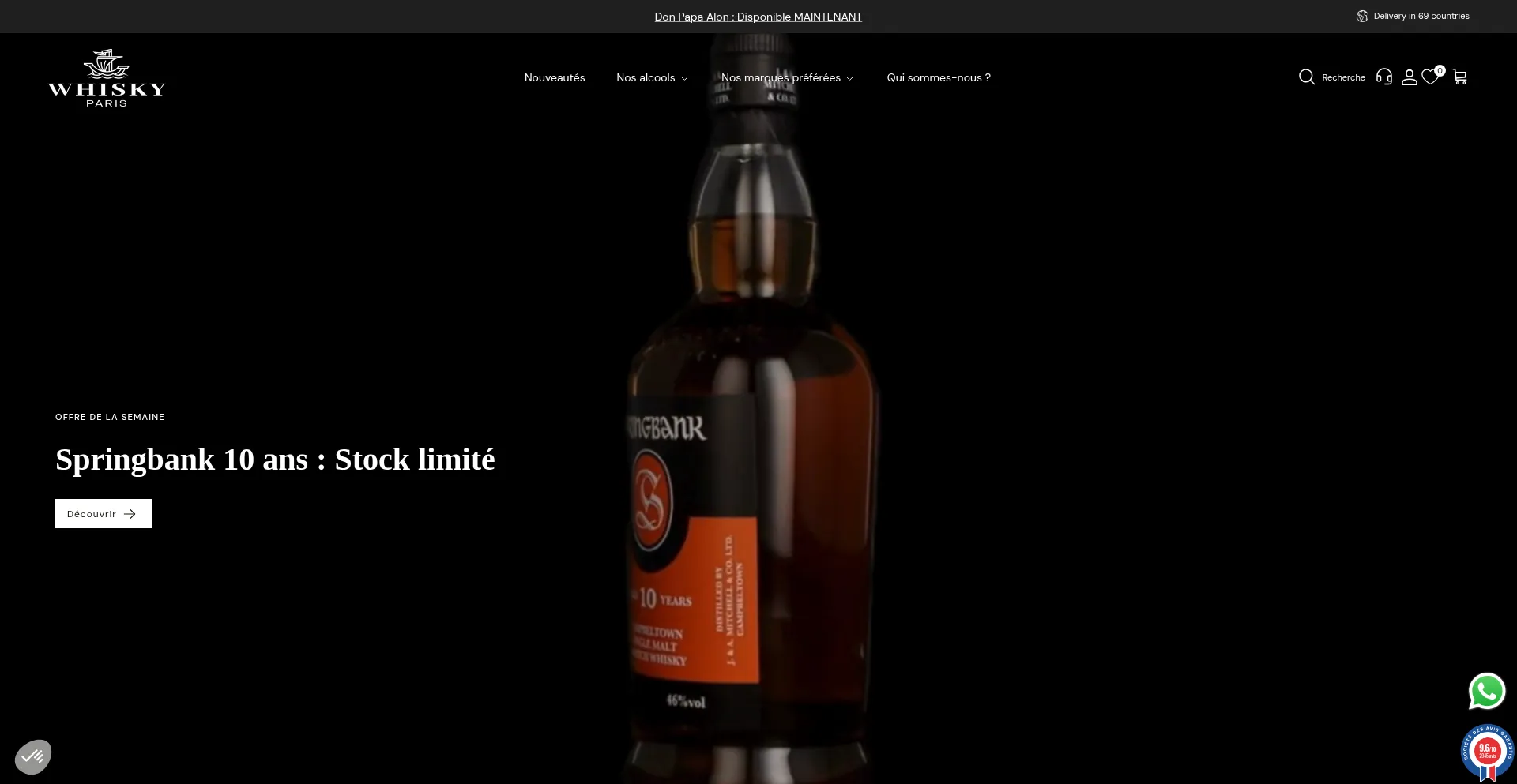 Website screenshot of Whiskyparis.com