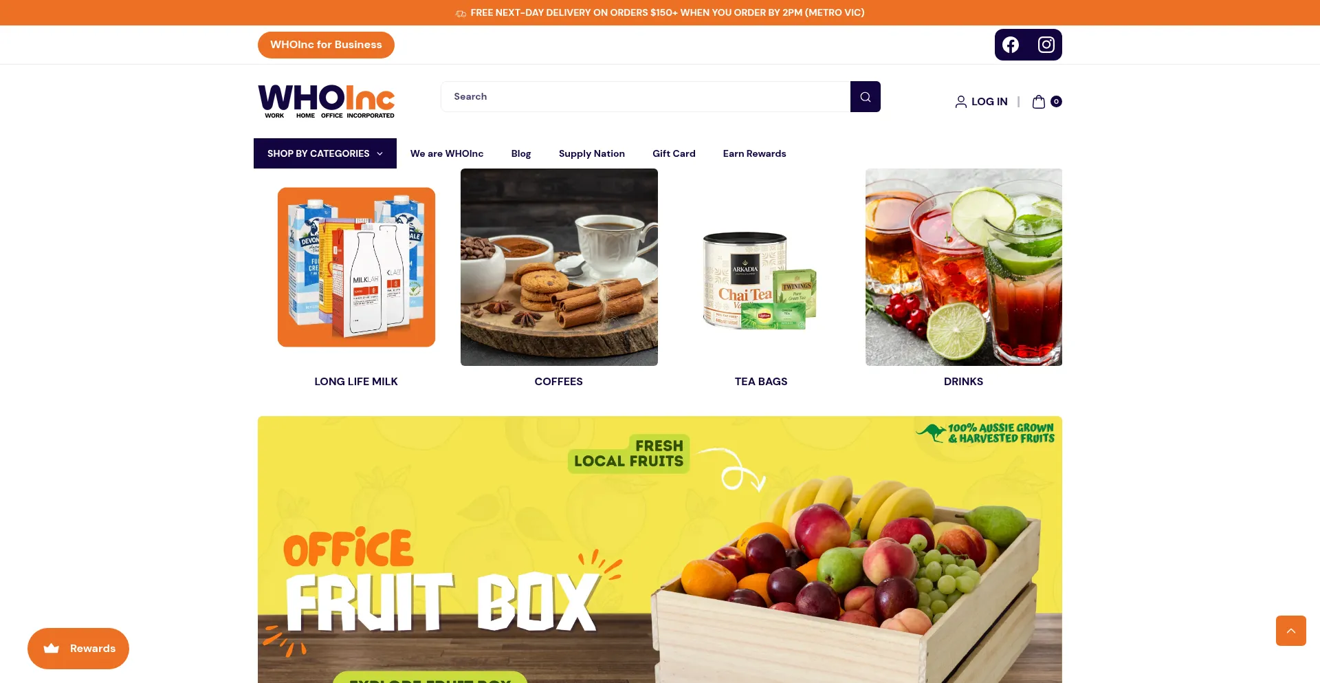 Website screenshot of Whoinc.com.au