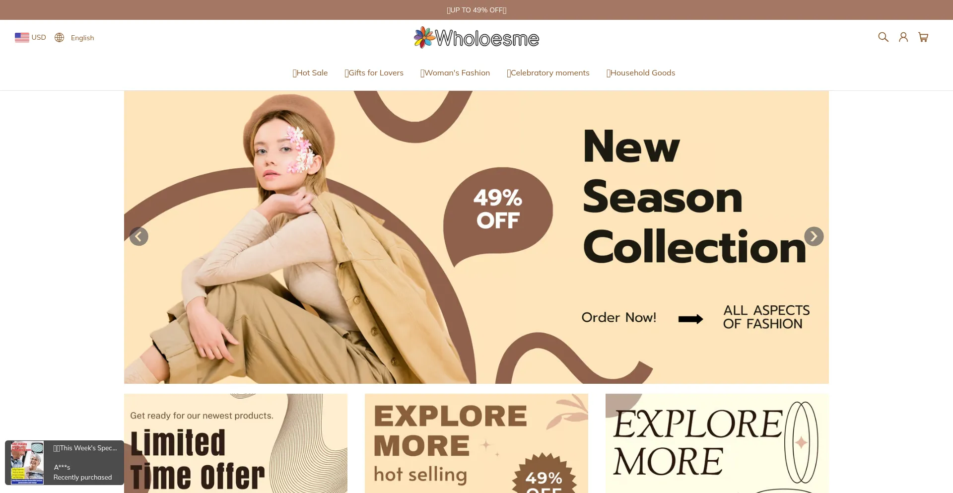 Website screenshot of Wholoesme.com