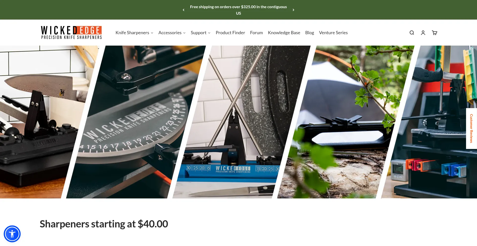 Website screenshot of Wickededgeusa.com