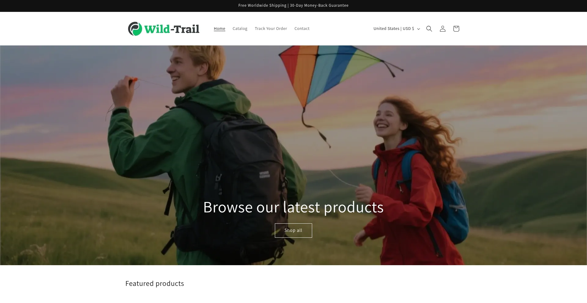 Website screenshot of Wild-trail.store