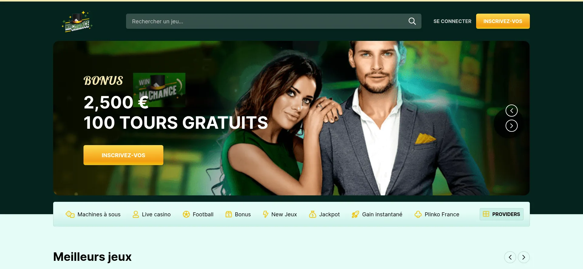 Website screenshot of Winmachance-casino.net