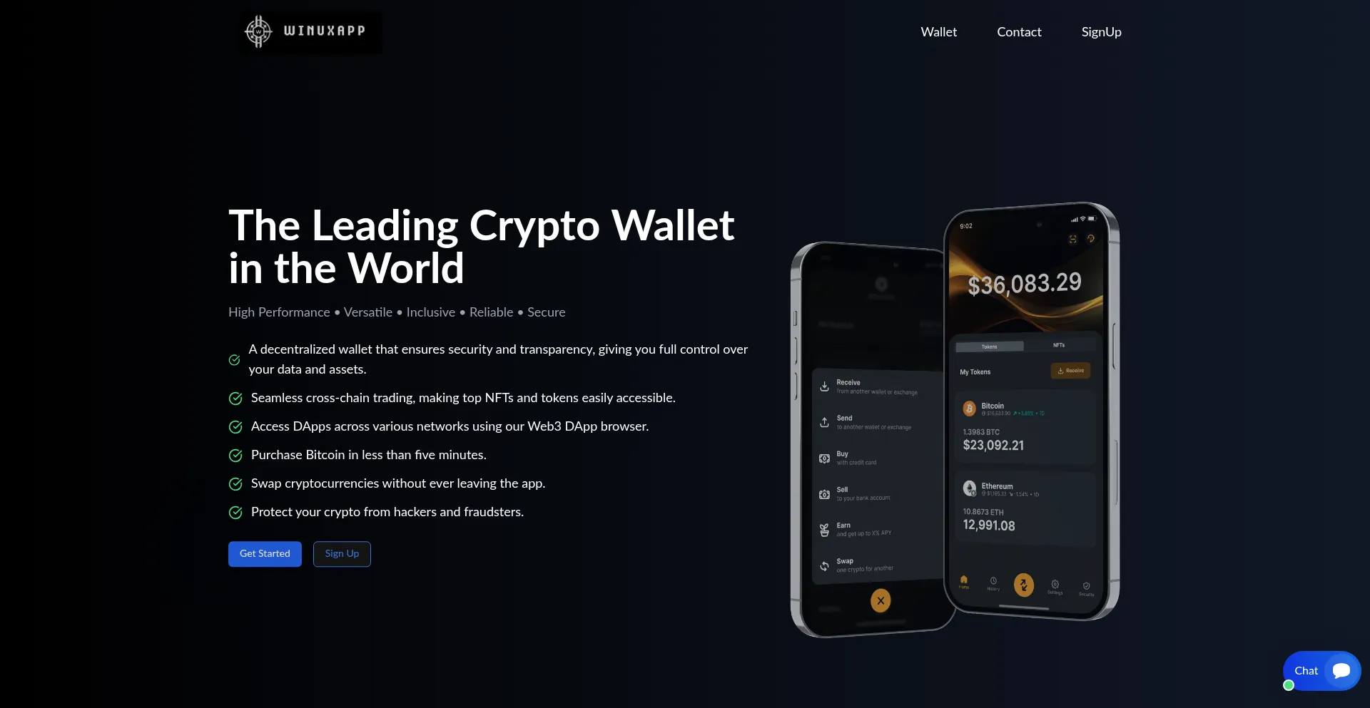 Website screenshot of Winuxapp.org