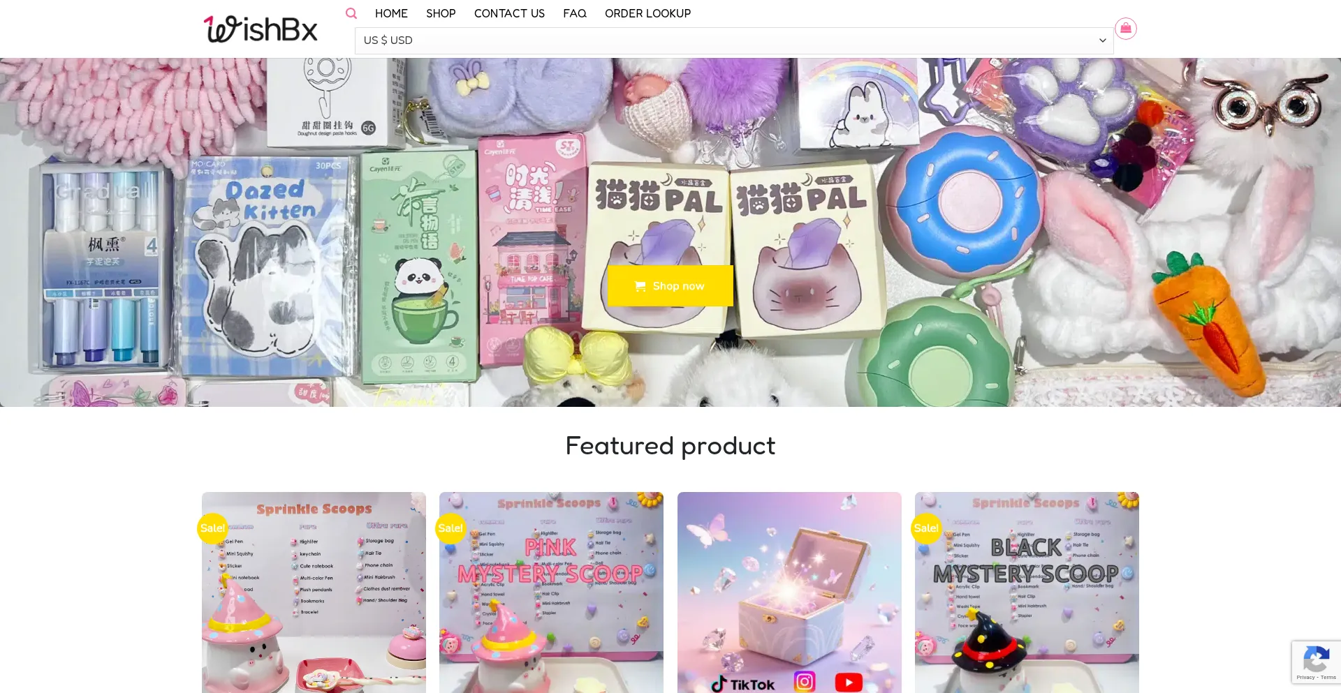 Website screenshot of Wishbx.com