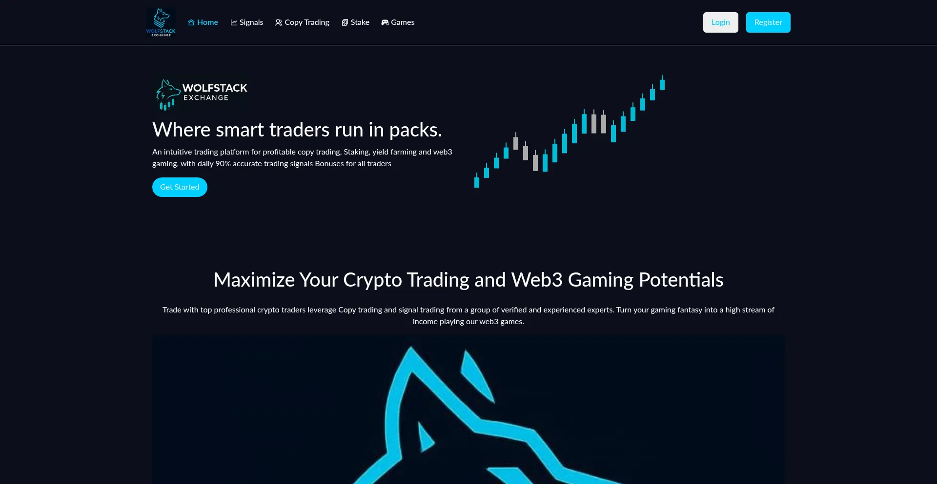 Website screenshot of Wolfstackexchange.com