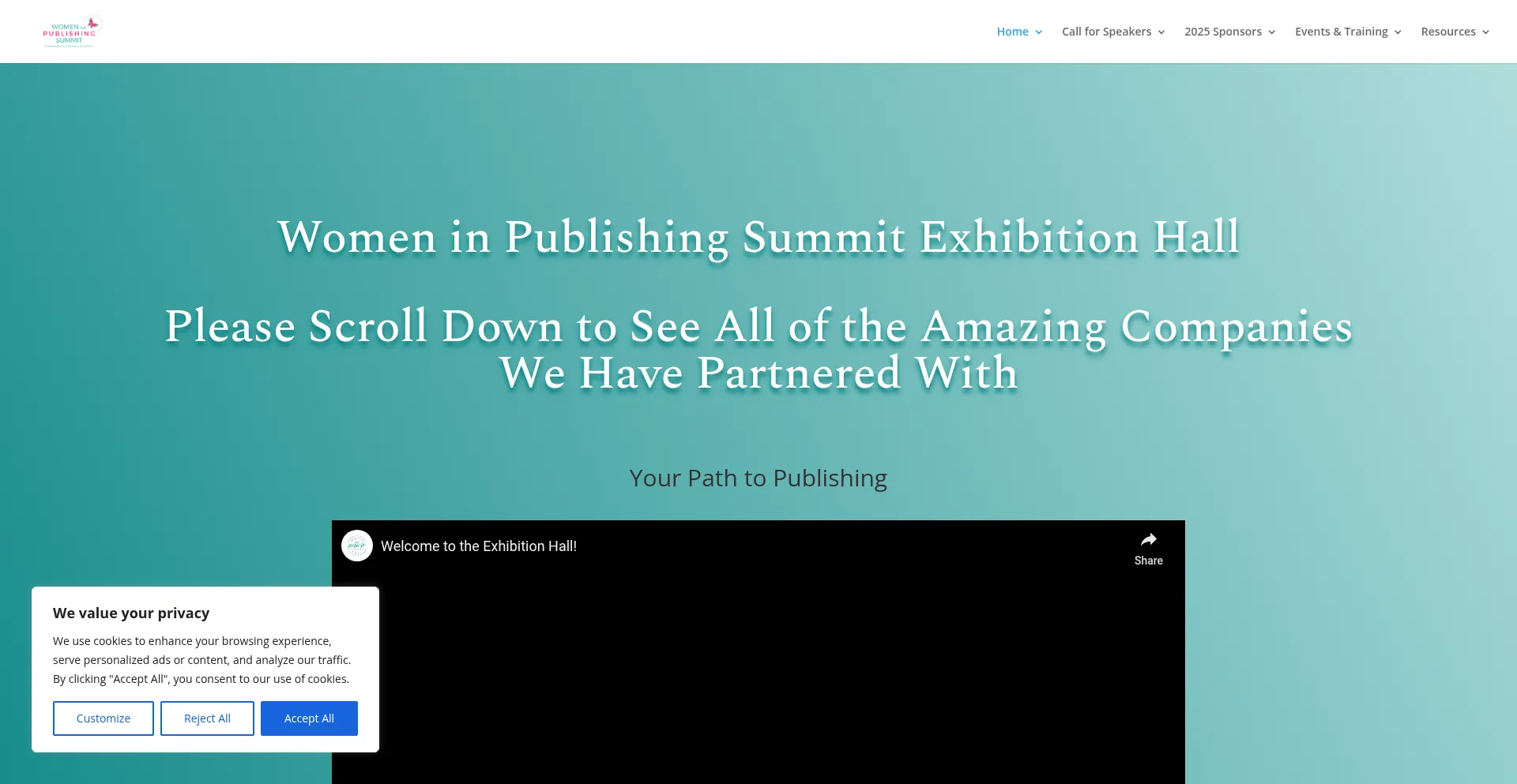 Website screenshot of Womeninpublishingsummit.com