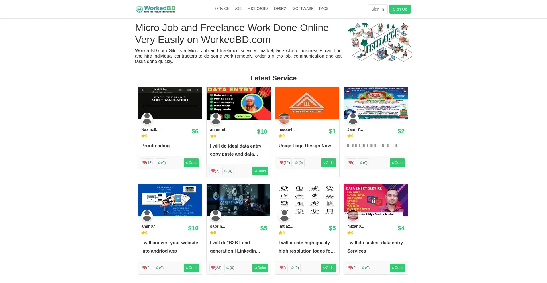 Website screenshot of Workedbd.com
