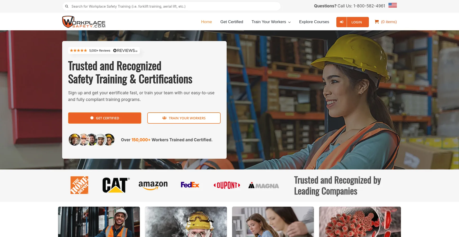 Website screenshot of Workplacesafety.com
