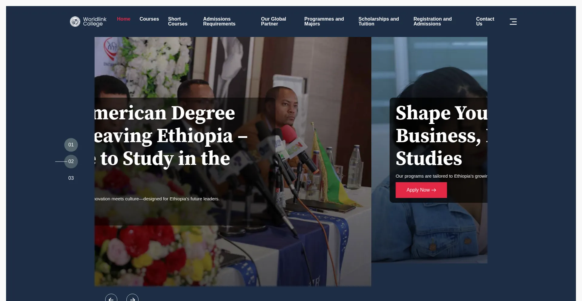 Worldlinkcollege.com Screenshot