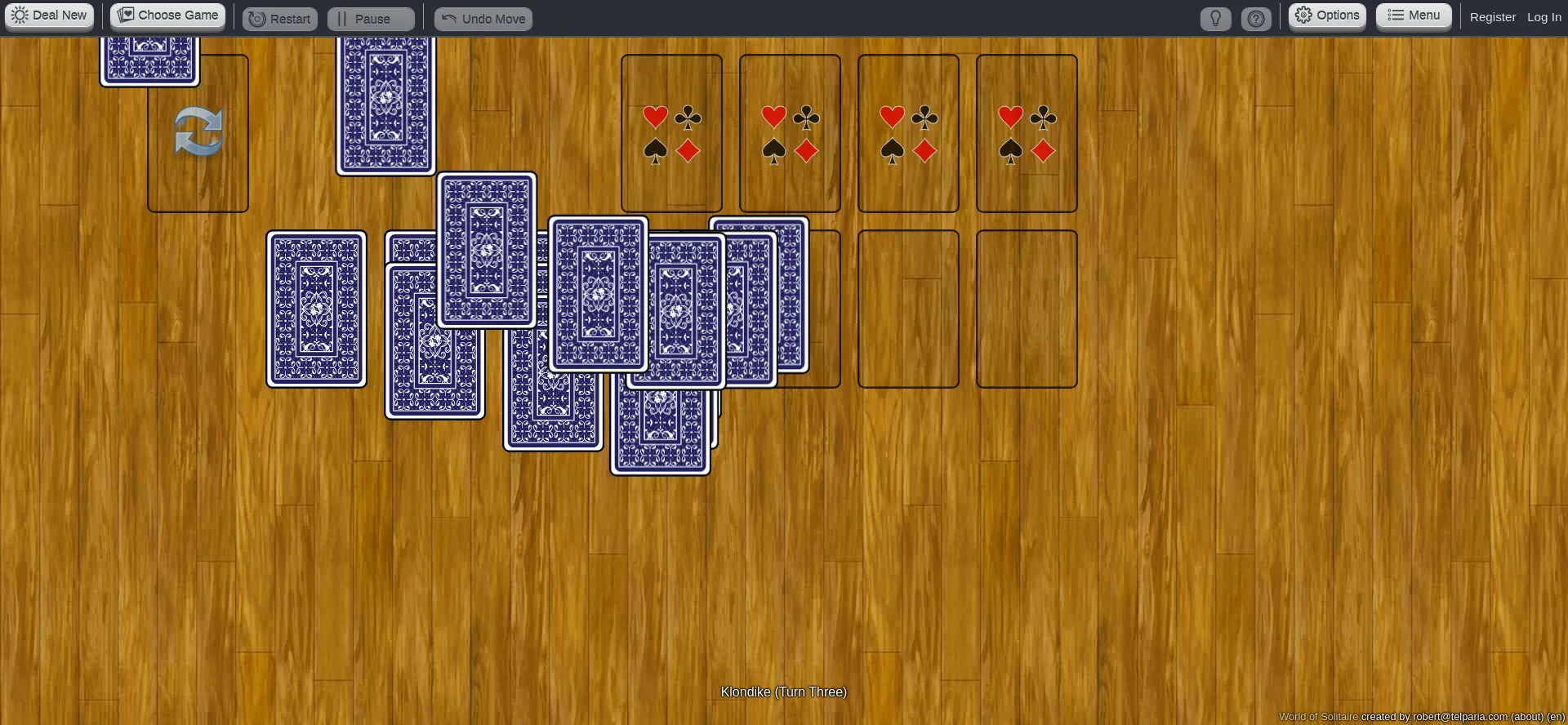Website screenshot of Worldofsolitaire.com